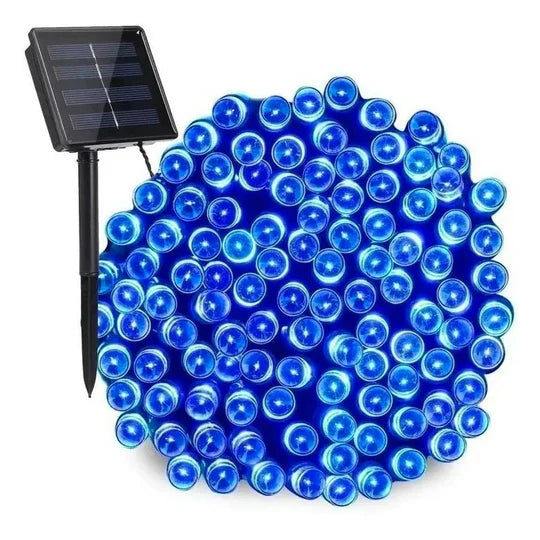 Luces Led con Panel solar Azules 22 Metros