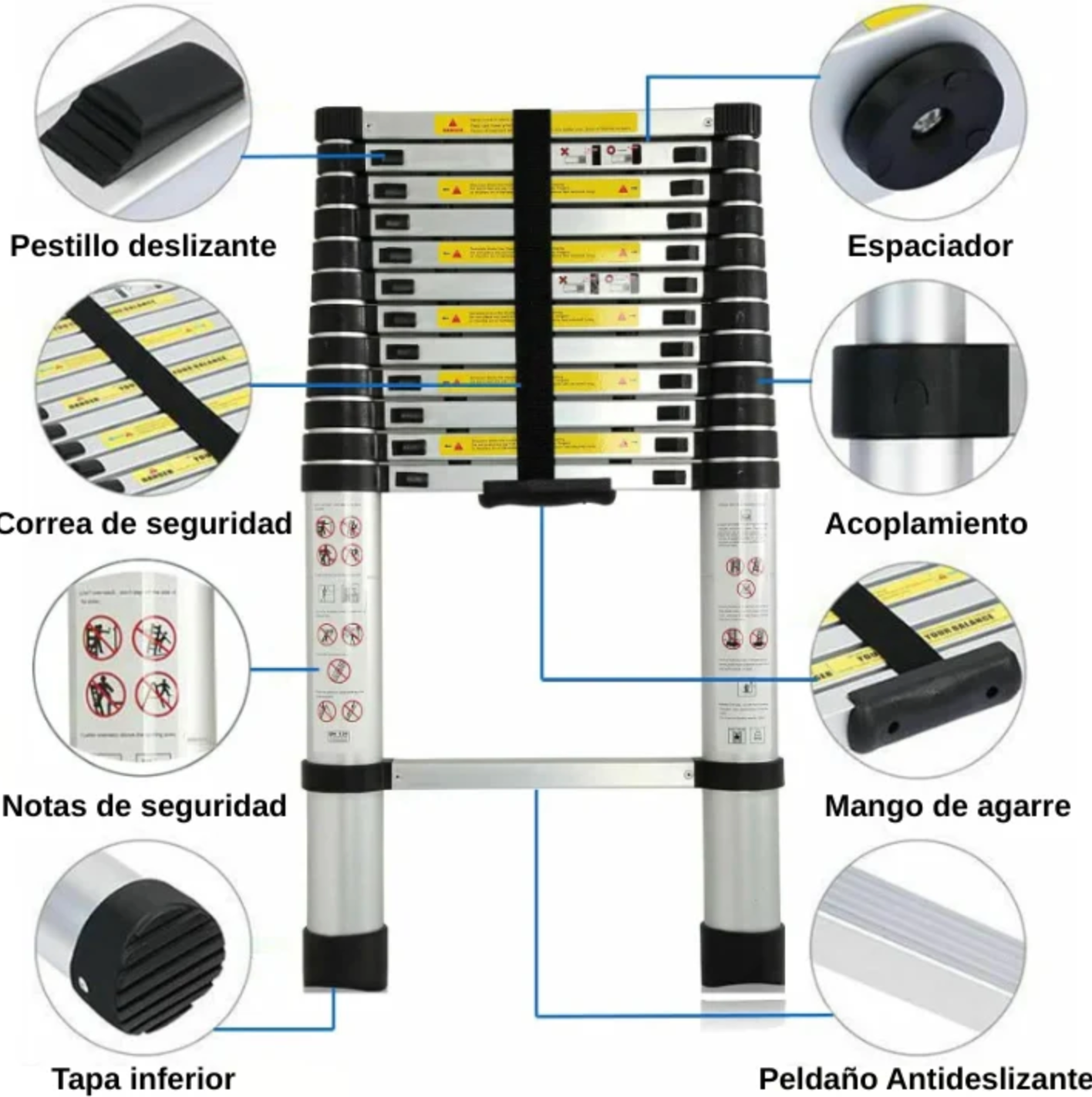 Escalera Telescópica Extensible (3.8 metros)