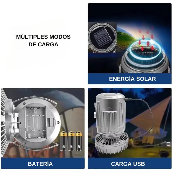 Lampara Solar con Ventilador