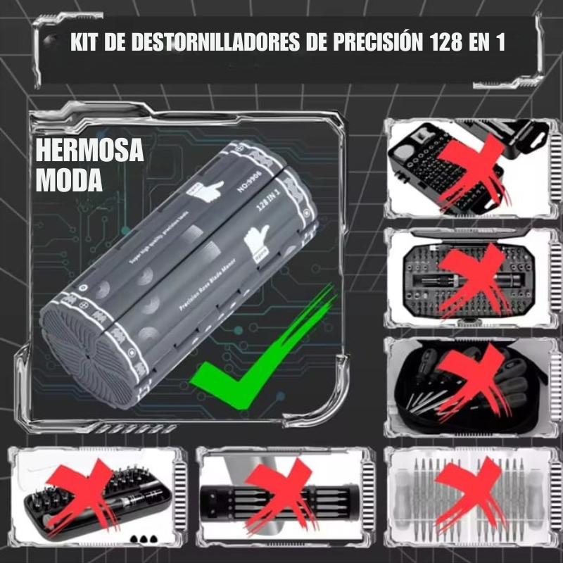 Set de Destornilladores de Precisión 128 en 1