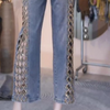 Jeans con Bordado hueco